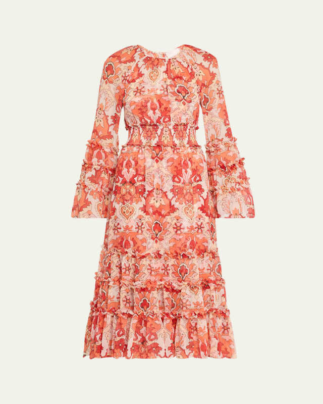Sunnina Damask Midi Dress